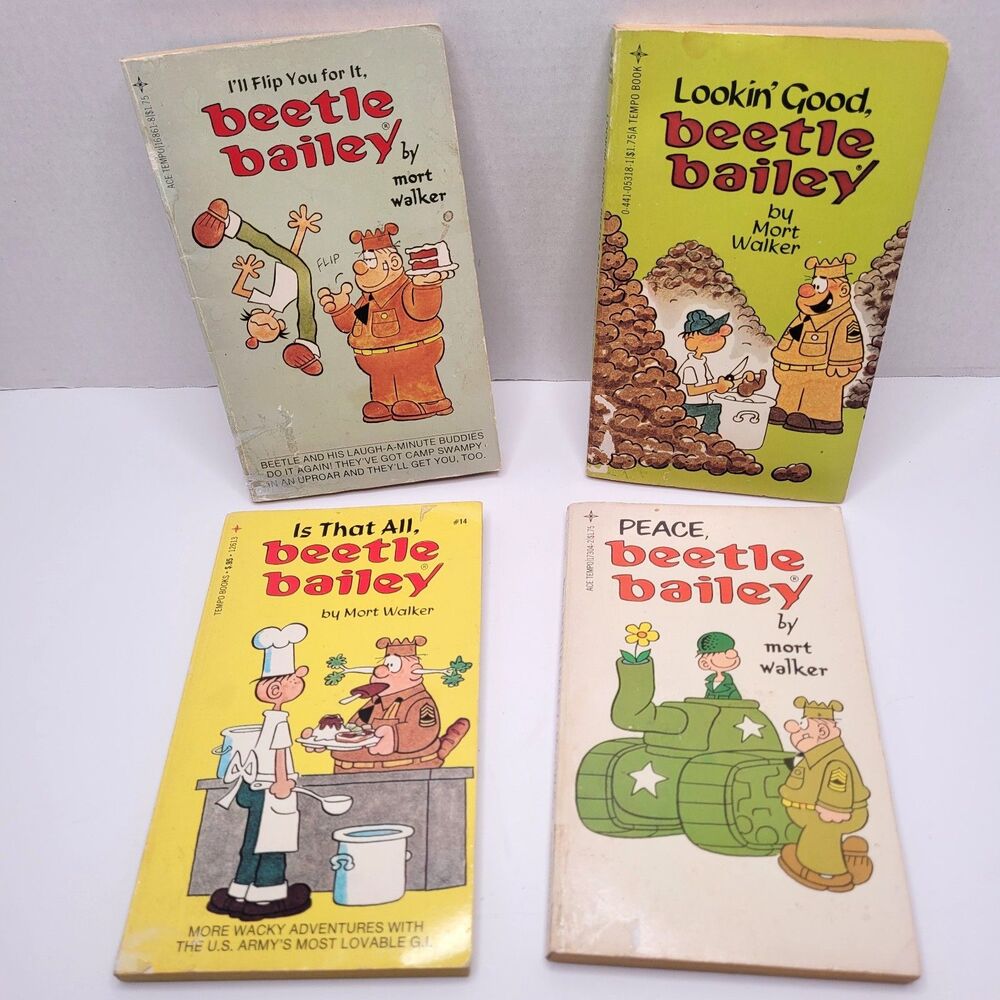 Vintage Beetle Bailey Paperback Comic Books Lot of 4